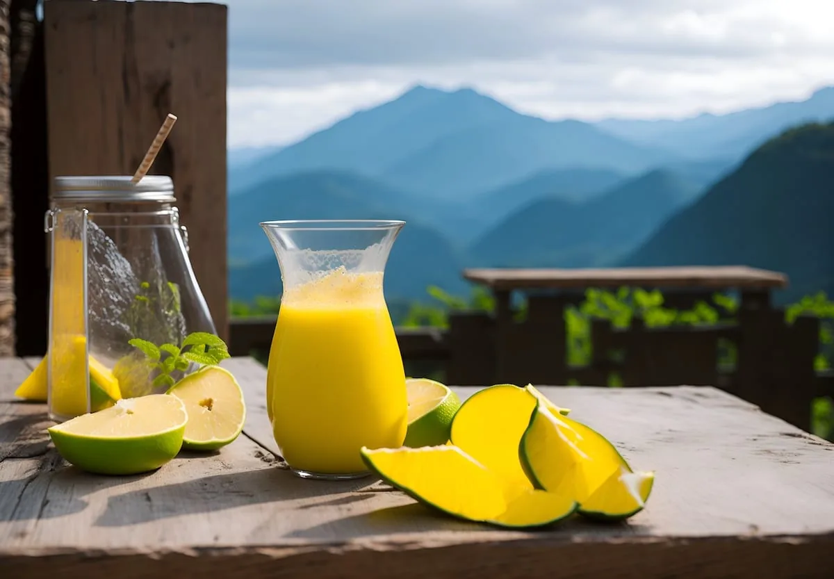 Batido de lima plátano y mango