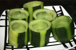 Calabacín rellenos de carne y pimiento piquillo