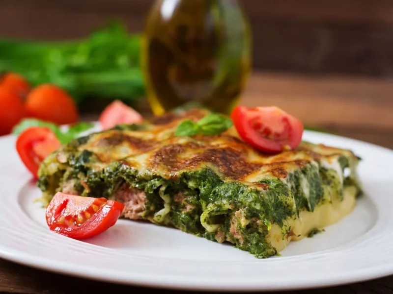 Canelones de espinacas