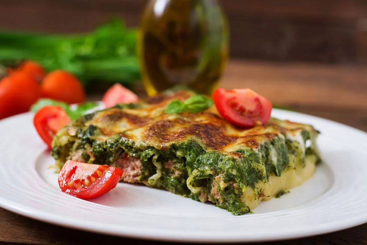 Canelones de espinacas