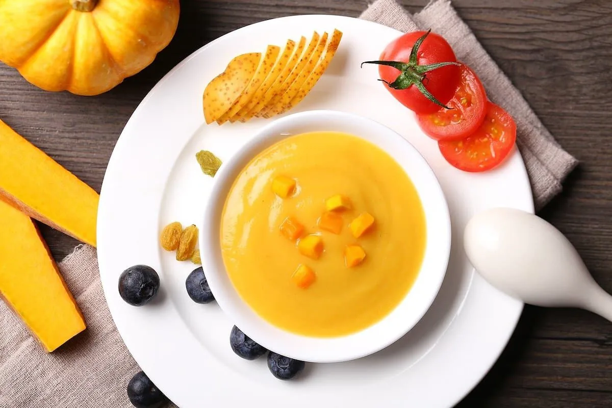 Puré de calabaza y patatas con quesitos