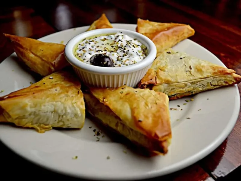 Triángulos de pasta filo rellenos