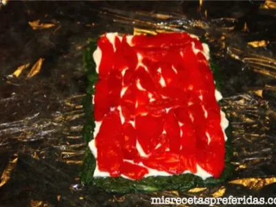 Delicia de espinacas con queso y pimiento