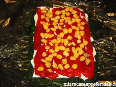 Delicia de espinacas con queso y pimiento