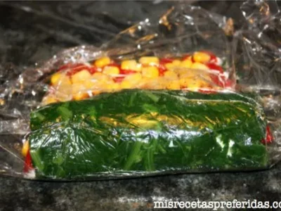 Delicia de espinacas con queso y pimiento