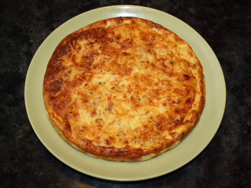 Pastel de beicon jamón y queso