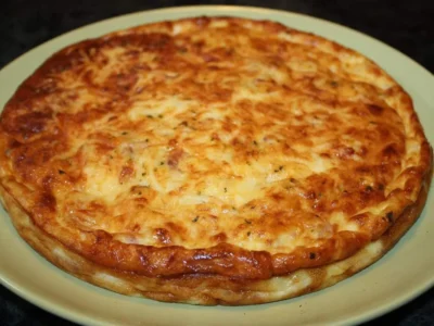Pastel de beicon jamón y queso