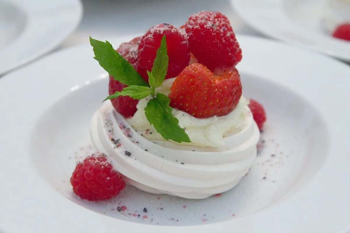 Crema chantilly con fresas
