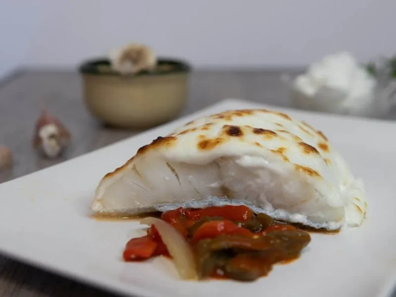 Lomo de bacalao Gratinado con Ali-oli