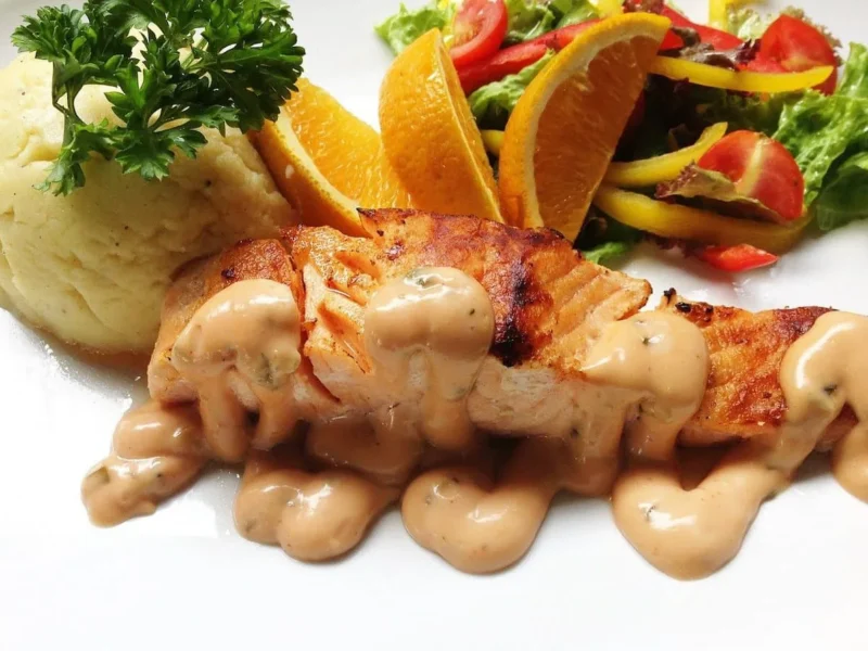 Salmón a la crema de naranja