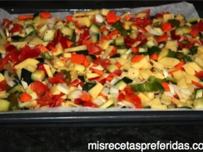 Verduras variadas al horno con un toque de coñac