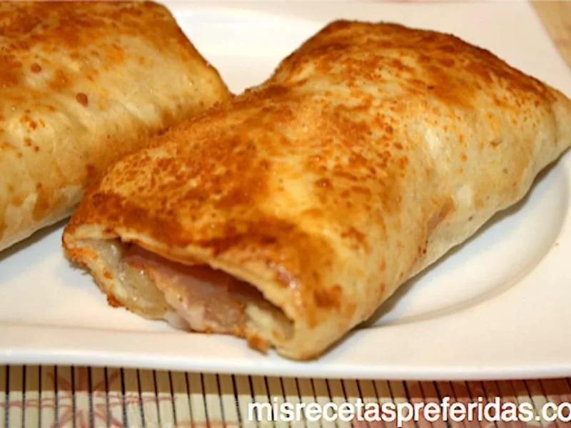 Cañas de jamón dulce y queso