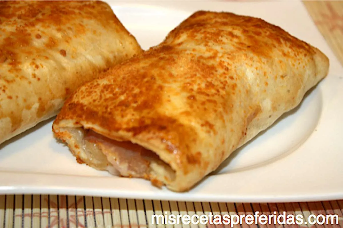 Cañas de jamón dulce y queso