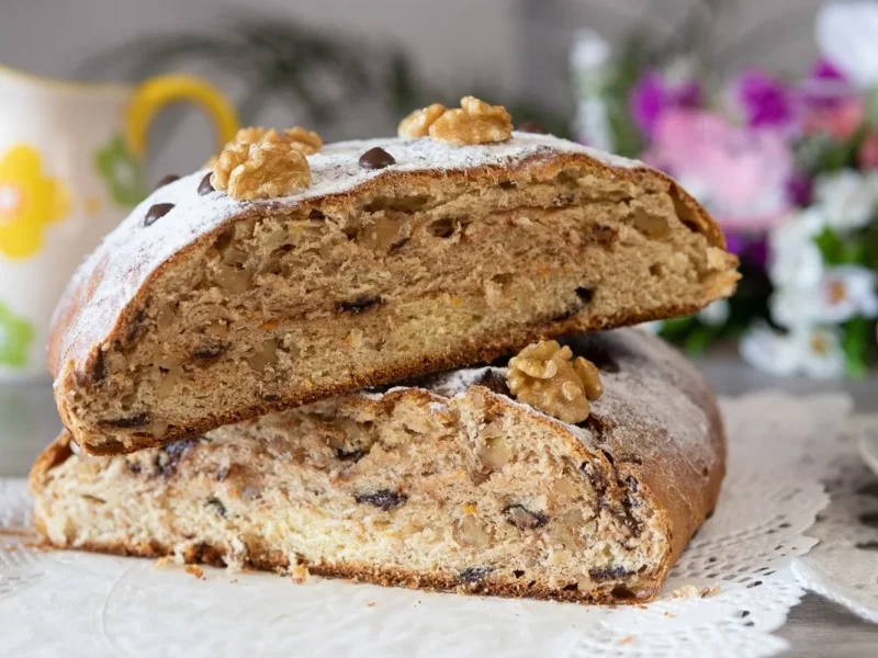 Pan con chocolate y nueces