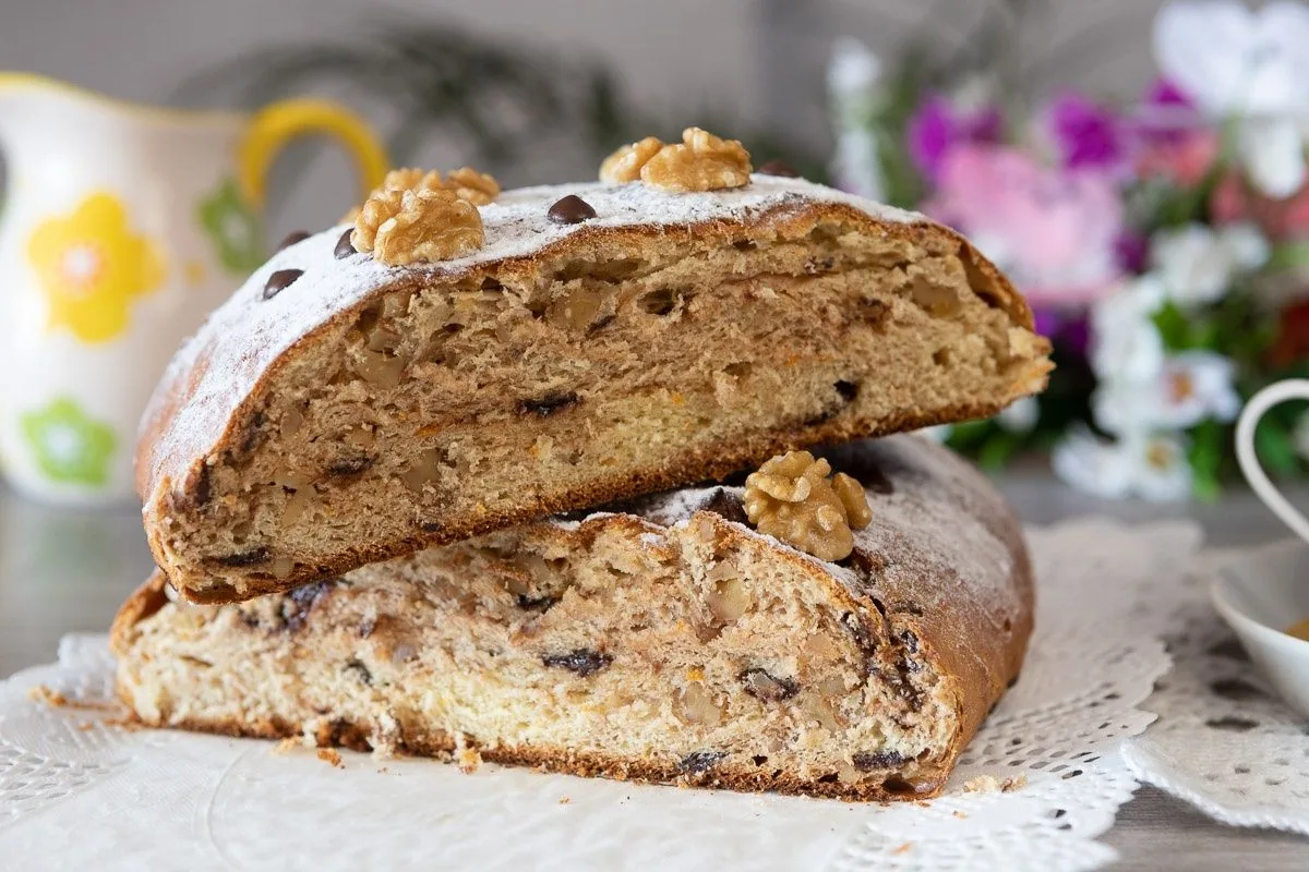 Pan con chocolate y nueces