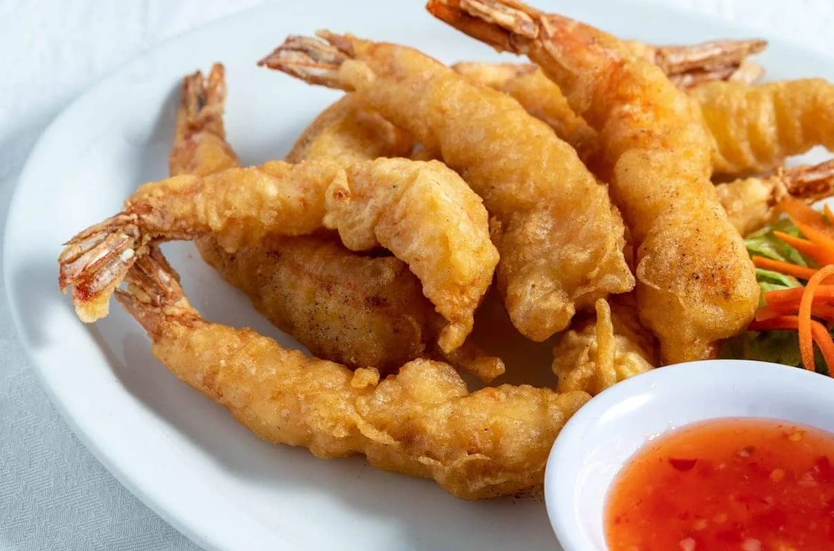 Gambas en tempura