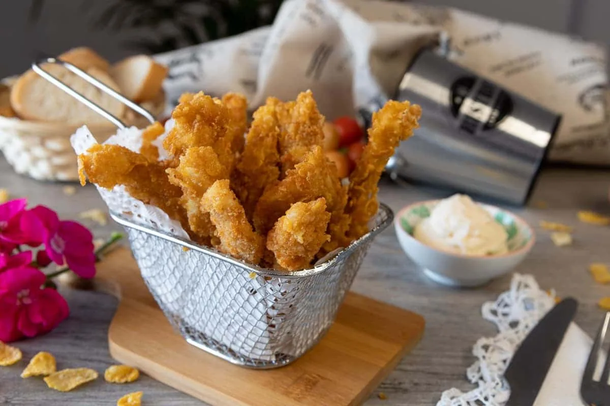Tiras de pollo crujientes