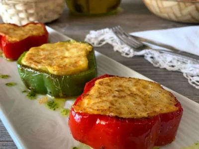 Pimientos rellenos de tortilla de patatas