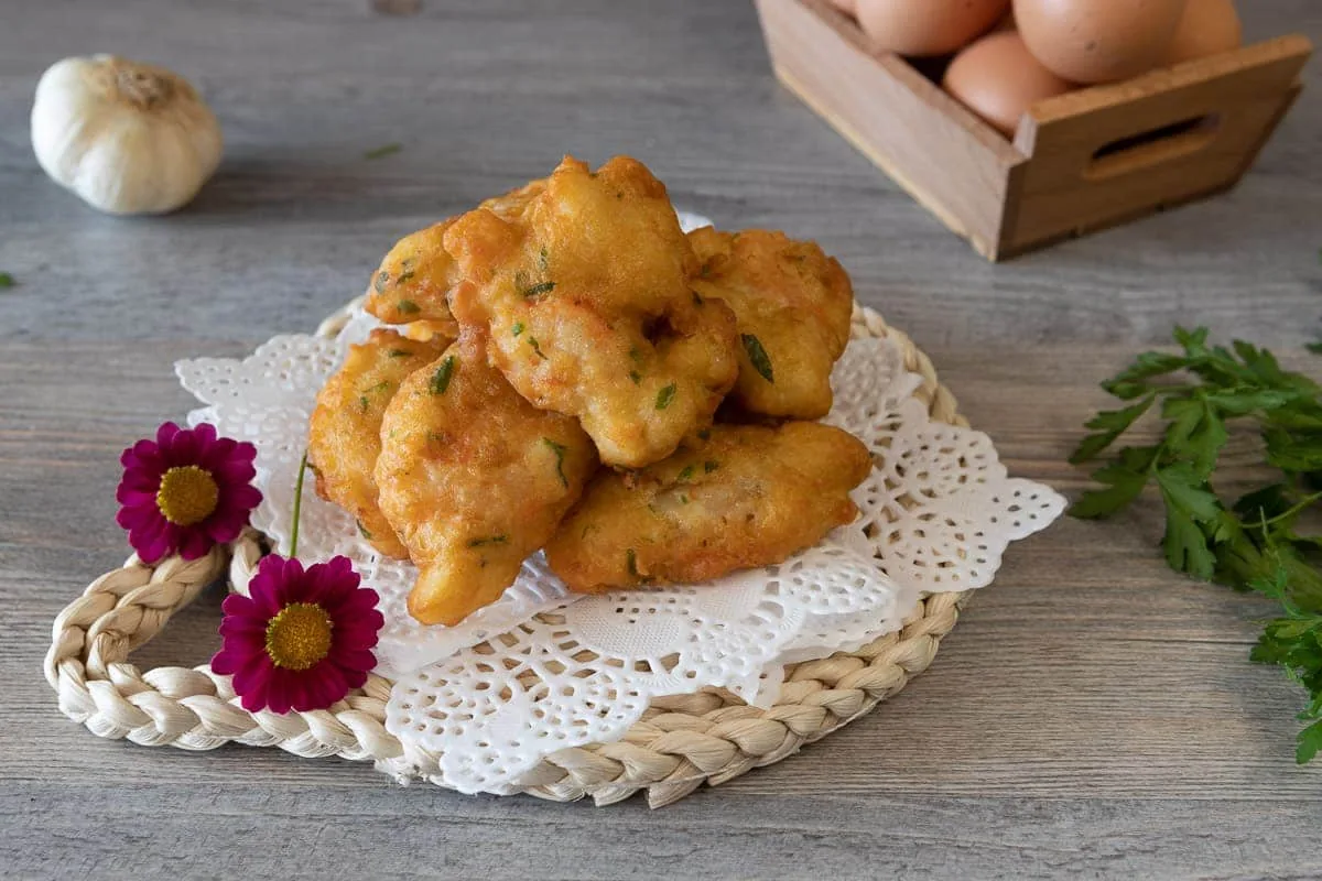 Tortillitas de pescado y gambas