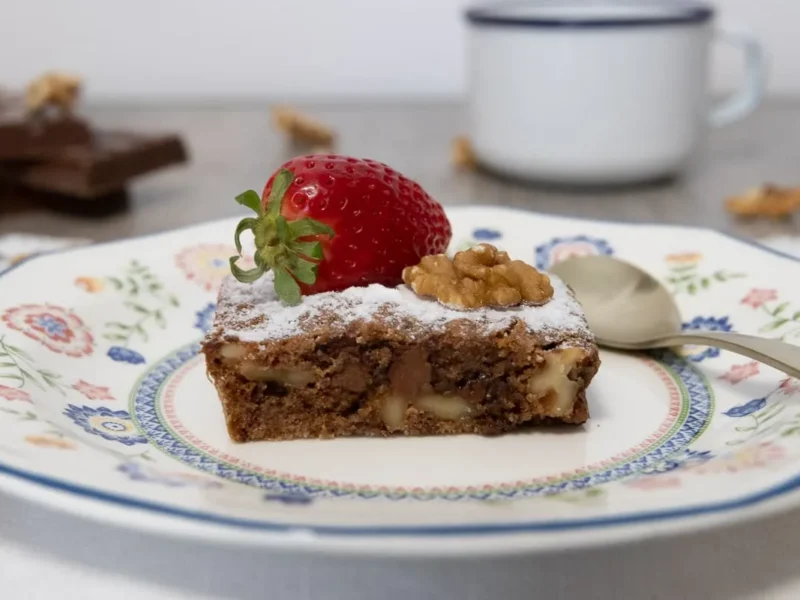 Brownie de chocolate con nueces