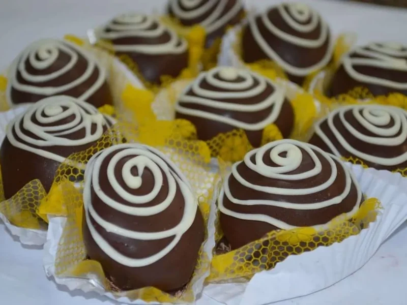 Bombones de chocolates y arroz inflado
