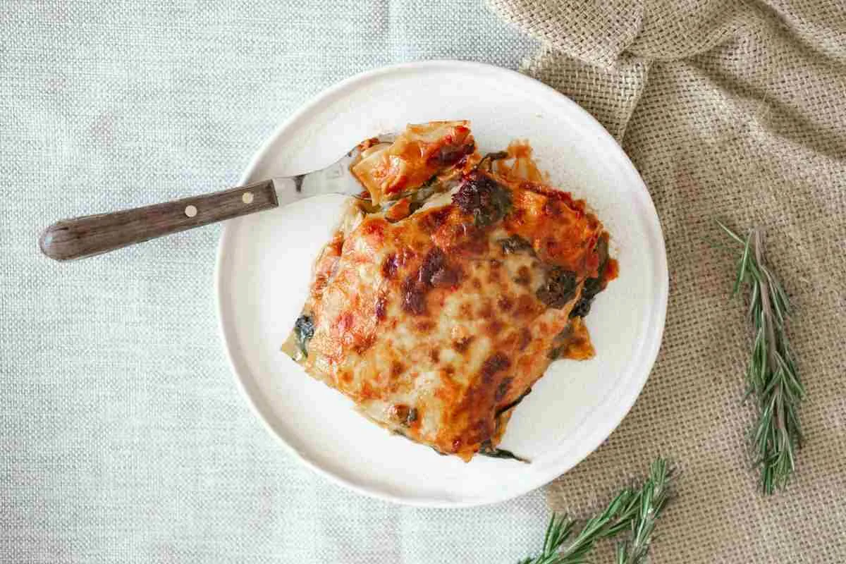 Lasaña de espinacas y carne