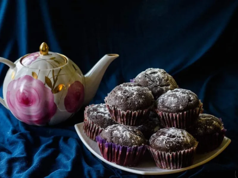 Magdalenas de chocolate con nueces