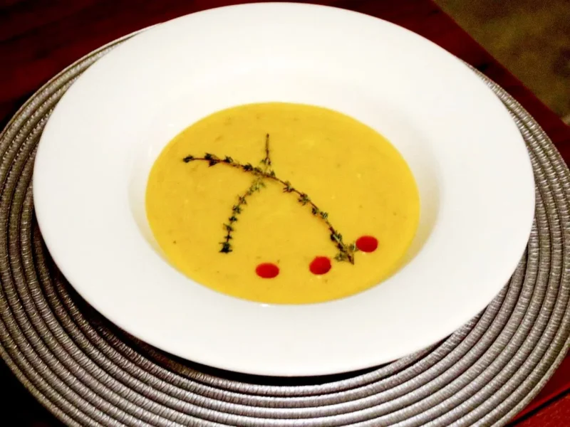 Crema de calabacín con calabaza