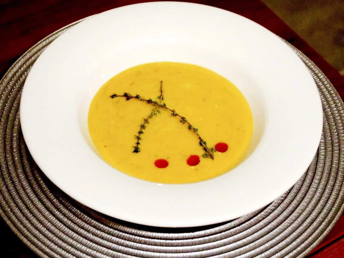 Crema de calabacín con calabaza