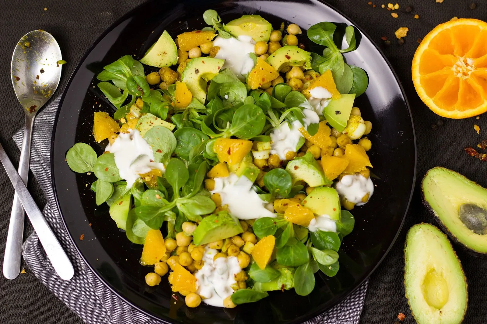 Ensalada de garbanzos con naranja