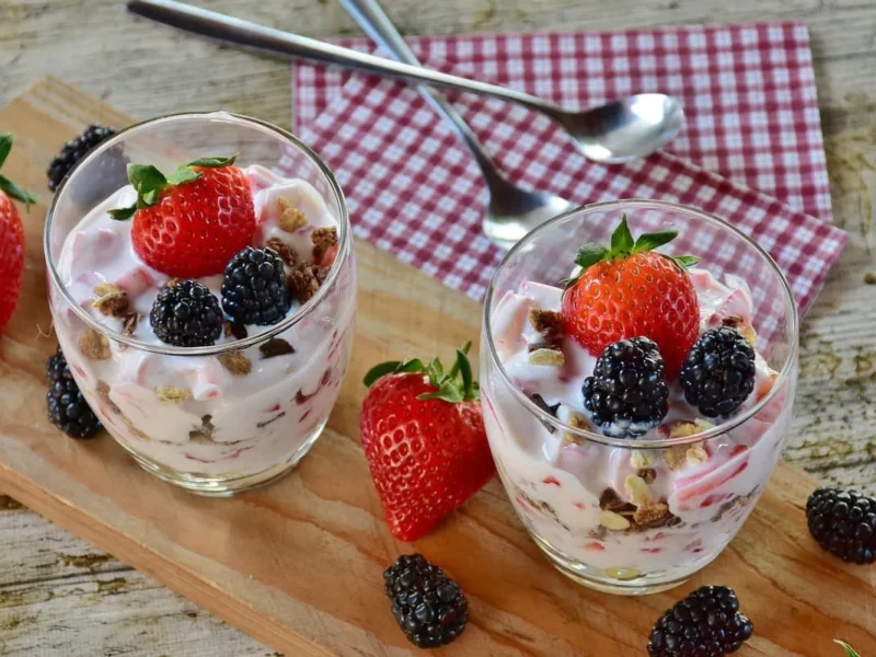 Fresas con yogurt de chocolate blanco