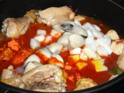 Arroz con pollo y almejas