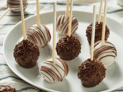 Chupa-chups helado con chocolate