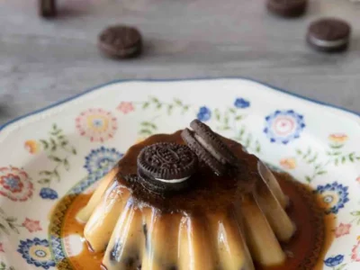 Flan de galletas oreo
