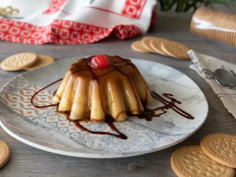 Flan rápido de galletas