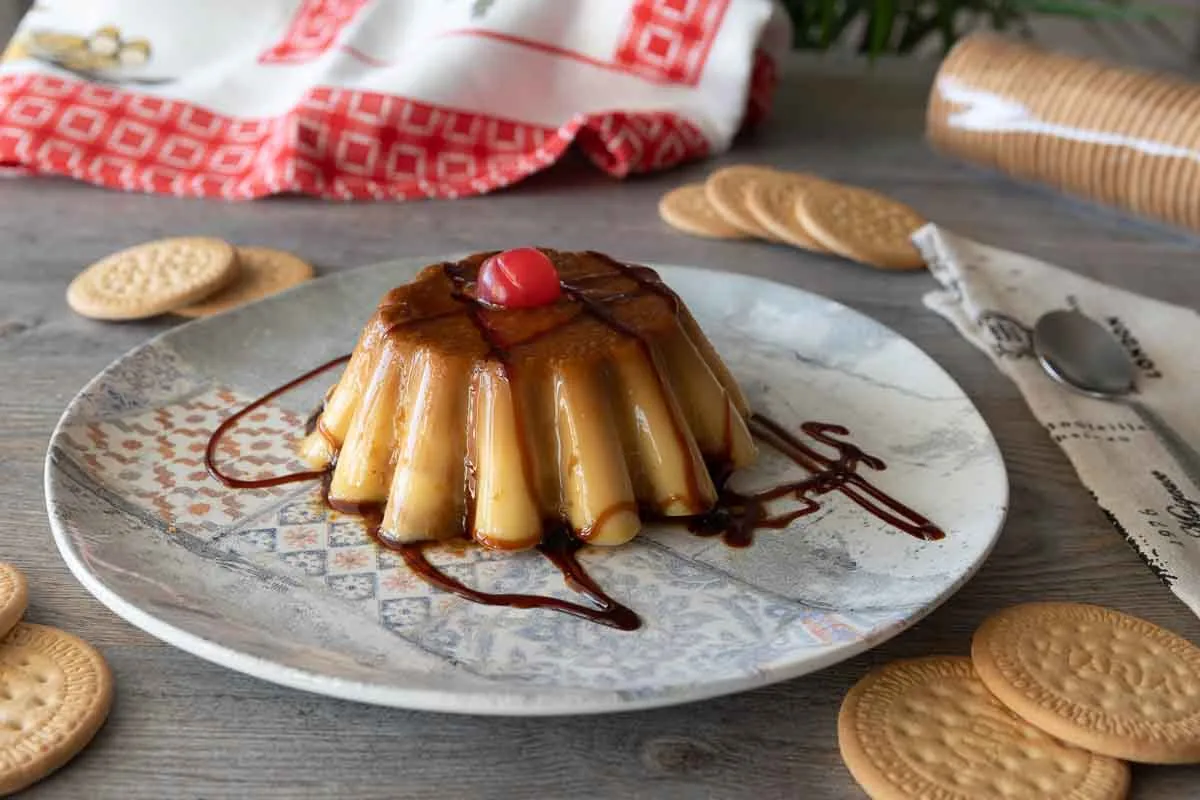 Flan rápido de galletas