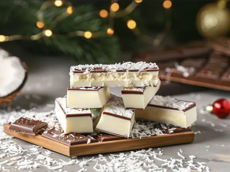 Turrón de coco con cobertura de chocolate