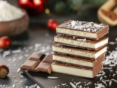Turrón de coco con cobertura de chocolate