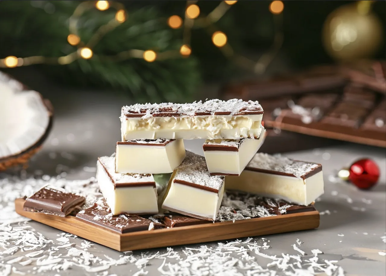 Turrón de coco con cobertura de chocolate